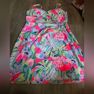 Nwot Lilly Pulitzer Scarlet Stretch Dress Size 14 Raise The Bar